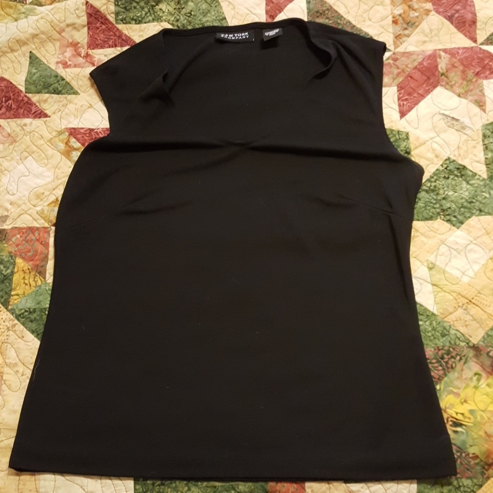 Black sleeveless blouse